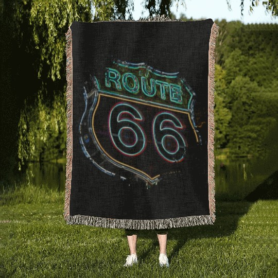 Route 66 Woven Blankets