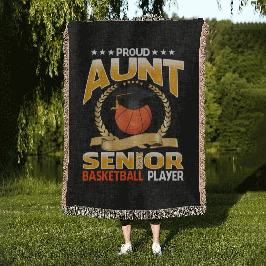 Proud Aunt Senior Class Of 2022 Basketball Player Woven Blankets