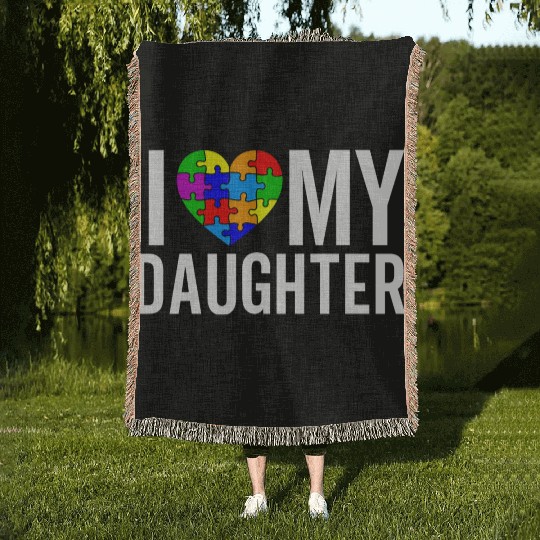 I Love My Daughter Woven Blankets