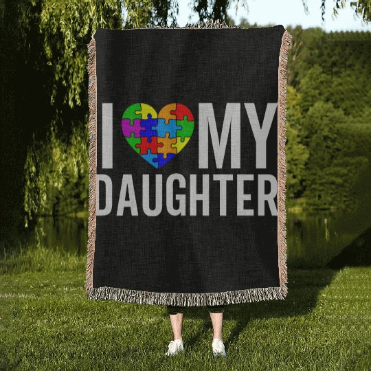 I Love My Daughter Woven Blankets