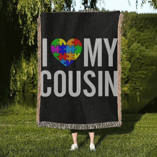 I Love My Cousin Woven Blankets