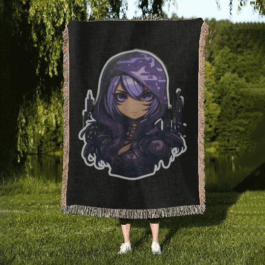Cartoon Assassin Camouflage Woven Blankets