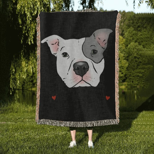 Love A Bull Pitbull Love Woven Blankets