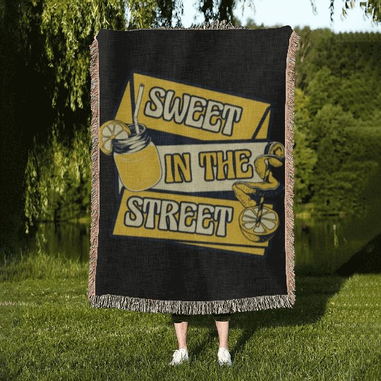 Sweet In The Street Lemon Juice Business Lemonade Woven Blankets