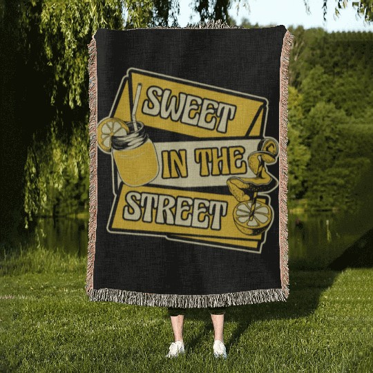 Sweet In The Street Lemon Juice Business Lemonade Woven Blankets