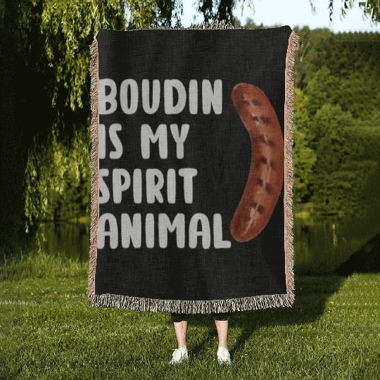 Boudin is My Spirit Animal, Funny Louisiana Cajun Woven Blankets