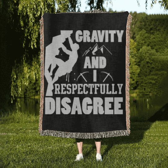 Funny Rock Climbing Lover S Rock Climber Saying Woven Blankets