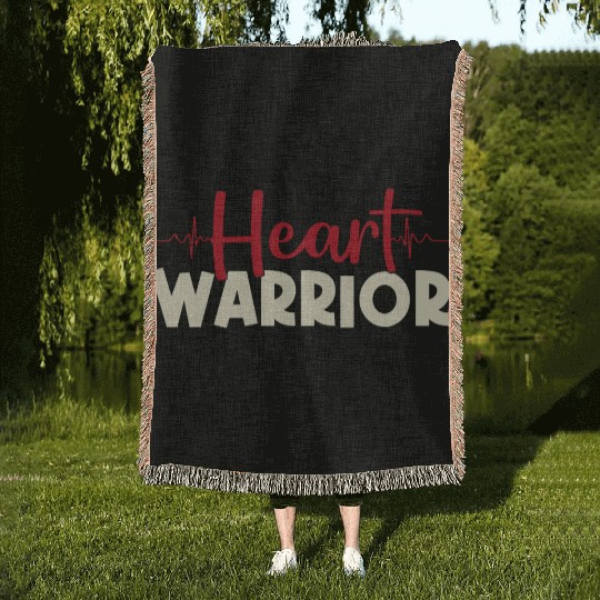 Heart Warrior Woven Blankets-Heart Surgery Gift-Survivor