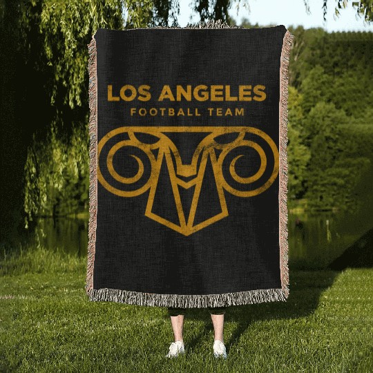 Cool Modern Rams Logo Los Angeles Sunday Football Woven Blankets
