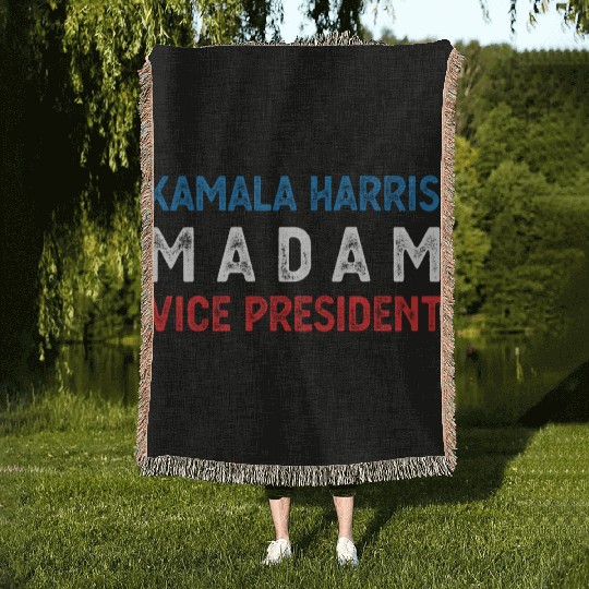 Madam Vice President Kamala Harris Kamala Harris Woven Blankets