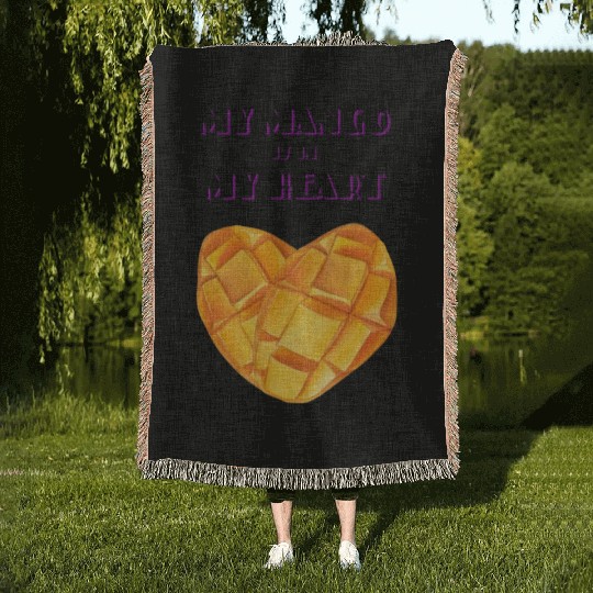 My Mango is in my Heart Woven Blankets