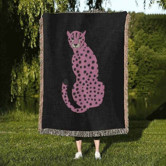Pink Cheetah Woven Blankets