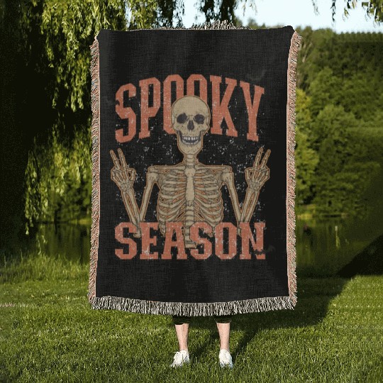Mickey Ghost Spooky Season Comfort Colors Woven Blankets