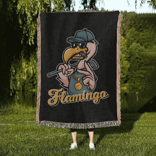 Flamingo Golf Woven Blankets