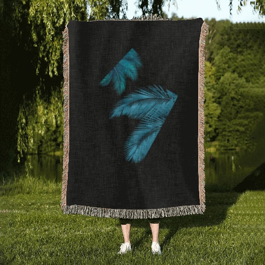 Palm tree icon Woven Blankets