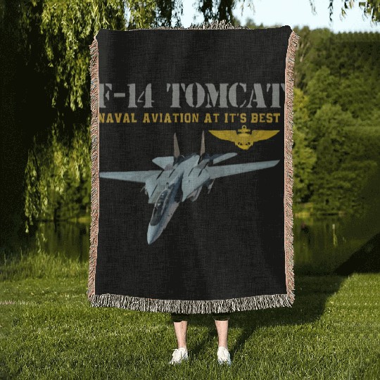 F 14 Tomcat Naval aviation Woven Blankets