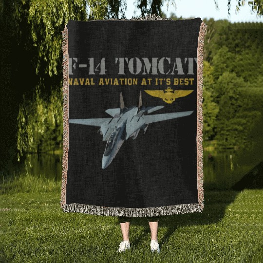 F 14 Tomcat Naval aviation Woven Blankets