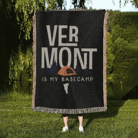 Vermont Is My Base Camp Woven Blankets