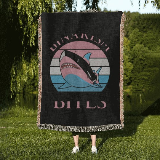Shark Lover Transgender Pride Flag Trans LGBT Woven Blankets