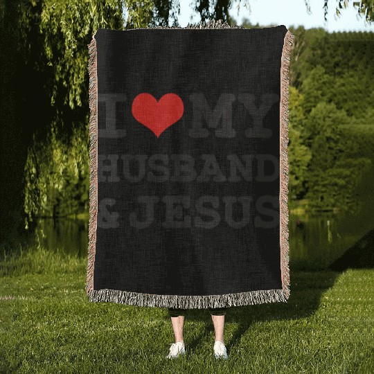 I Love My Husband & Jesus, Rotic Christian Woven Blankets