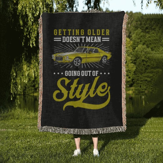 Classic Car Classic Old School Old Woven Blankets
