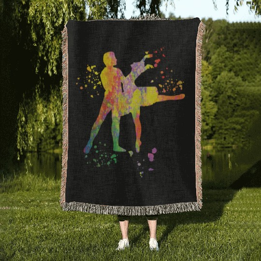 Ballet Dance Couple Woman Ballerina Woven Blankets