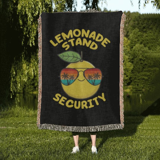 Lemonade Stand Security Cute Lemon Summer Woven Blankets