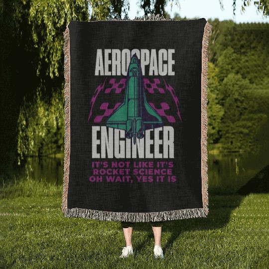 Cool Aerospace Engineer Rocket Scientist Space Woven Blankets