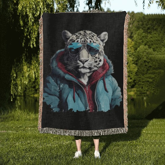 Street Style Snow Leopard | Leopard Lovers Woven Blankets