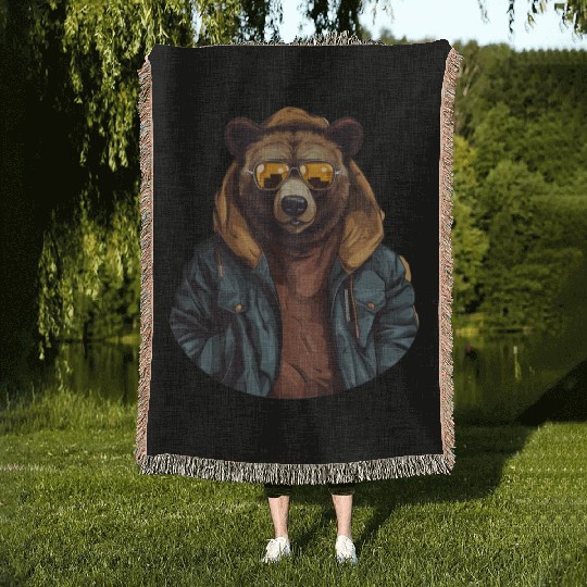 Street Style Brown Bear | Bear Lovers Woven Blankets