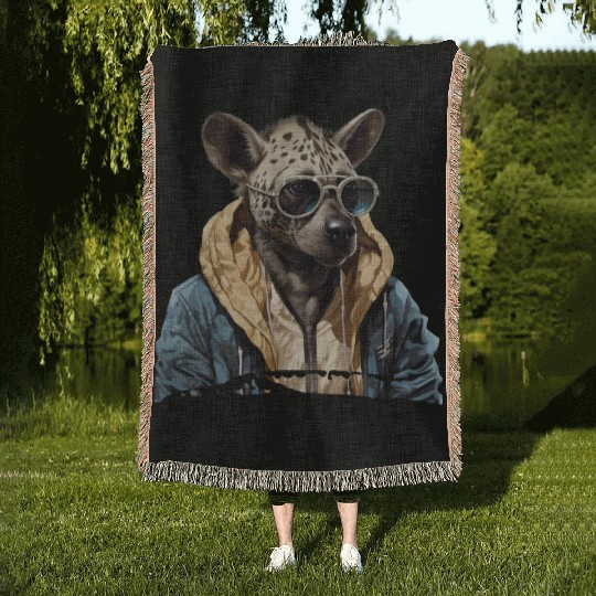 Street Style Spotted Hyena | Hyena Lovers Woven Blankets