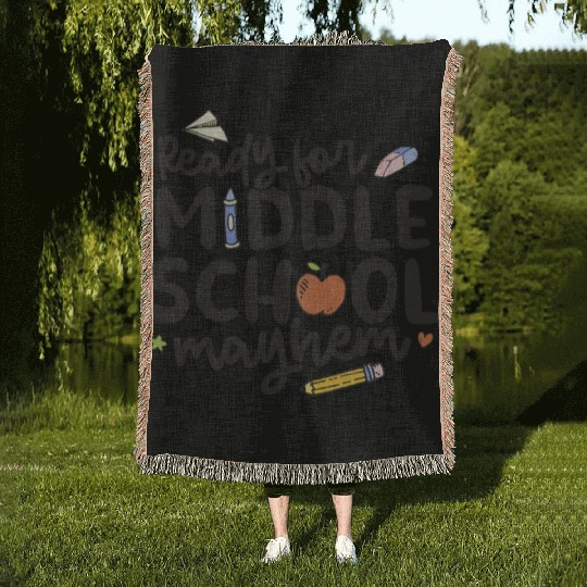 Middle School Mayhem - Funny Back to School Woven Blankets