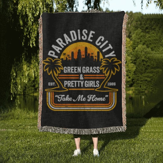 Funny 80's Classic Rock Parody: Paradise City Woven Blankets
