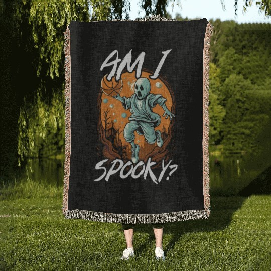 Basketball Halloween Trick Or Treat Spooky Baller Woven Blankets