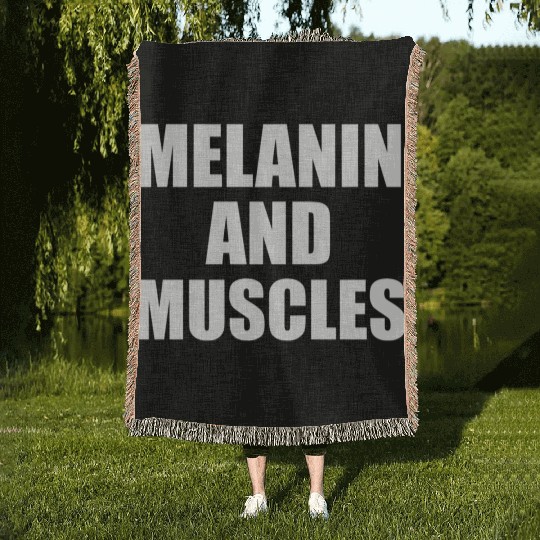 Melanin And Muscles Black Is Beautiful Workout Gym Woven Blankets
