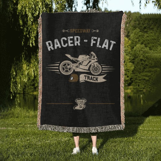 Speedway Racer - Flat Track Woven Blankets