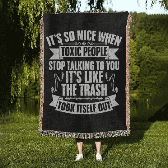 Funny Toxic People Stop Talking To Me Introverted Woven Blankets