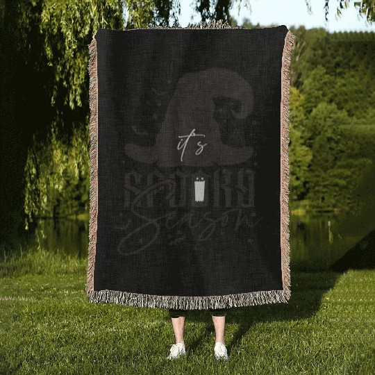 It s Spooky Season Black Woven Blankets