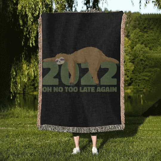 Sleeping Sloth Newyear Woven Blankets
