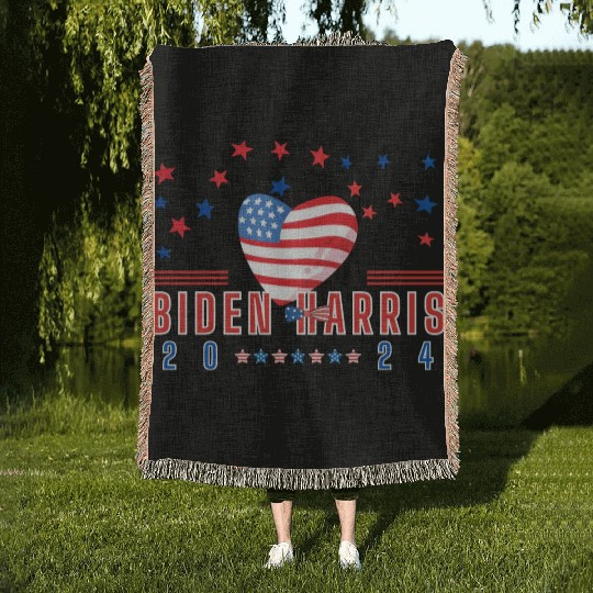 US President Joe Biden supported US Vice President Woven Blankets