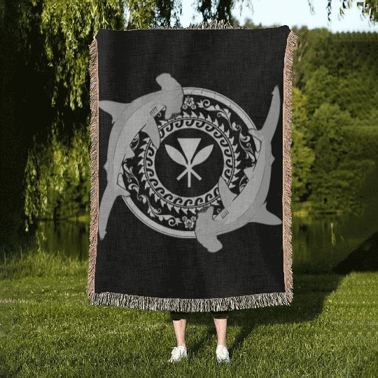 Kanaka Maoli Hammerhead Shark Woven Blankets