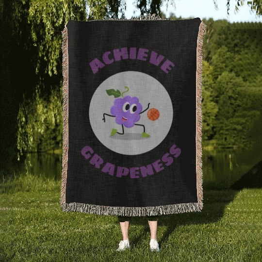 Achieve Grapeness Grape Pun Woven Blankets