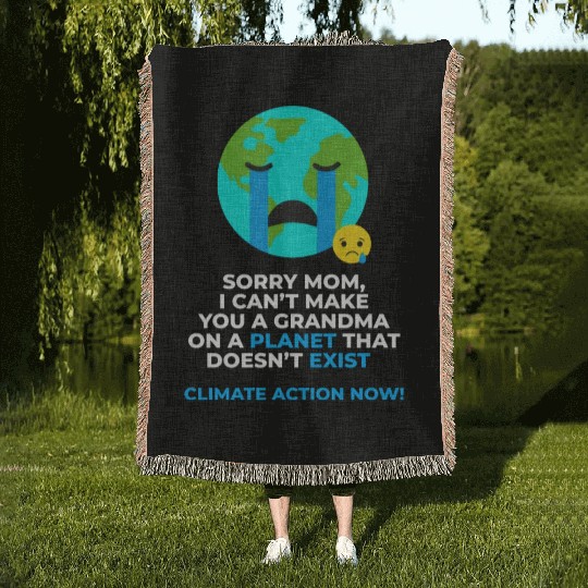 Save Earth Climate Action Now Woven Blankets