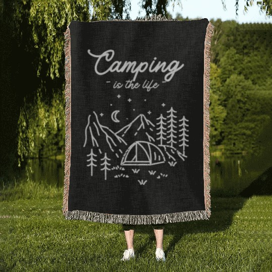 Explore, Adventure, and Relax Camping is the Life Woven Blankets