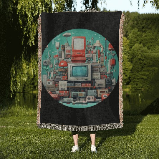 Retro Gaming Magic: Unleash the 8-Bit Nostalgia! Woven Blankets