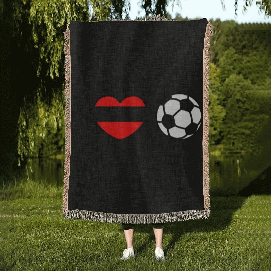 Monogram logo soccer heart Woven Blankets