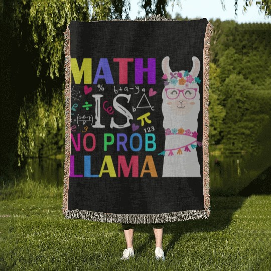 Math Is No Prob-Llama Teacher Student First Day Woven Blankets