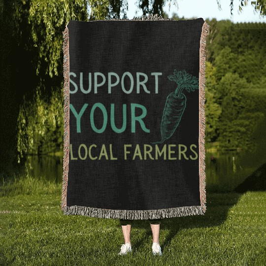 Support Local Farmers Carrot Woven Blankets
