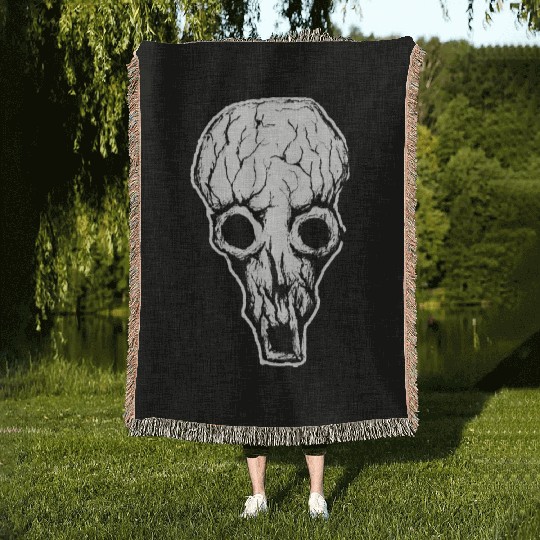 Dazzled Weirdo - Cutout Black - Drawing Style Woven Blankets