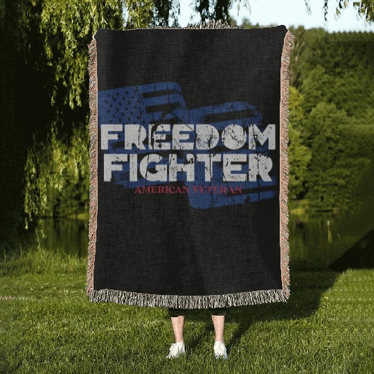 American Veteran | US Veteran | Military Veteran Woven Blankets